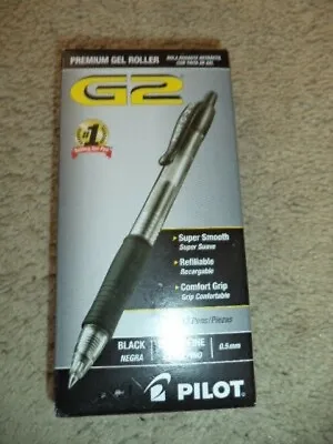 12 Pilot® G-2® Retractable Gel ROLLER Pens X Fine Point 05 BLACK INK 31130 31002 • $15.99