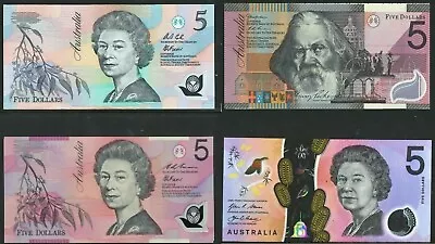 1992-2016 Australian Mint Uncirculated Full Set 4x $5 Polymer Banknote Varieties • $89.99