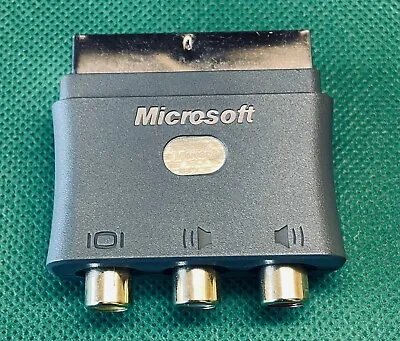 Genuine Microsoft Original XBOX 360 Scart Adapter RGB AV Connector Plug Grey • £3