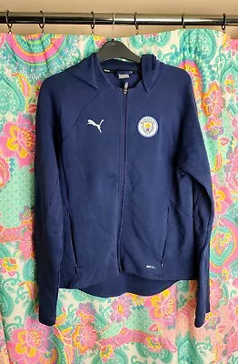 Manchester City Mens Puma Full Zip Tracksuit Jacket Hoodie Size Small NEW • £19.99