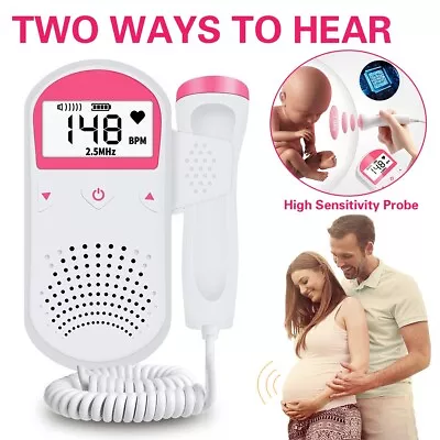 Baby Fetal Doppler Detector Heart Beat Rate Probe Prenatal Monitor Ultrasonic • £13.99