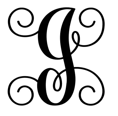 Scroll Monogram Letter I Vinyl Decal Sticker For Home Cup Mug Car Wall A1065 • $2.99