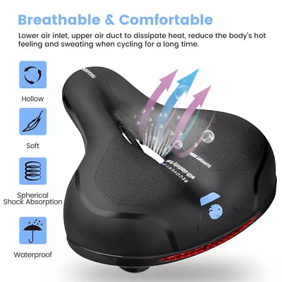 Comfort Wide Big Soft Gel Cruiser Bike Saddle Bicycle Vintage Seat Air Cushion • $45.99