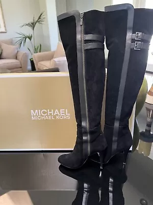 Michael Kors Delaney Over-The-Knee Black Suede Boots MSRP $350 Size 6.0 M • $60