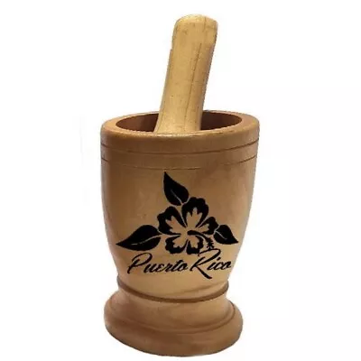 Puerto Rico XL Size Wood Mortar & Pestle Pylon Pilon Madera - Mofongo Mojito • $55.95