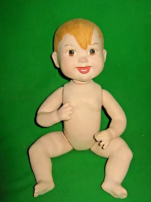 Vintage 12  Baby Boy Doll Painted Ceramic Bisque  Made From Maggie Head Mold   • $25