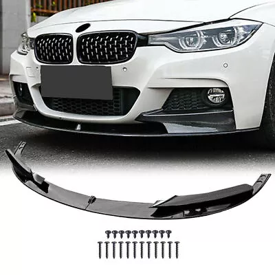 Front Bumper Lip Spoiler M Sport Carbon Style For BMW 3 Series F30  2012-2018 • $139.79