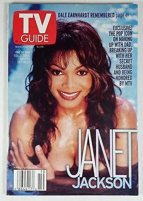 Janet Jackson Blue Cover Vtg TV GUIDE Magazine March 10 2001 • $8.81