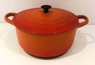 Le Creuset Volcanic Orange Saucepan Pan Pot Cast Casserole Iron French 20cm At28 • £49.99