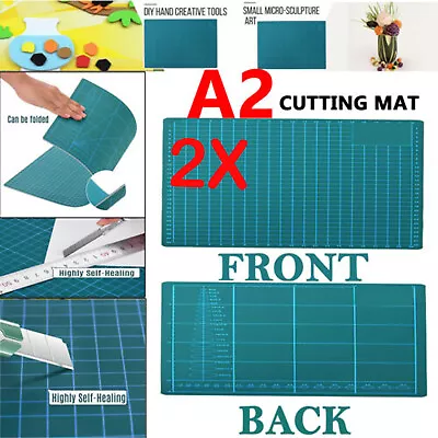 2X A2 High Quality Cutting Mat Size Non Slip Self Healing Printed Grid Craft UK • £14.99