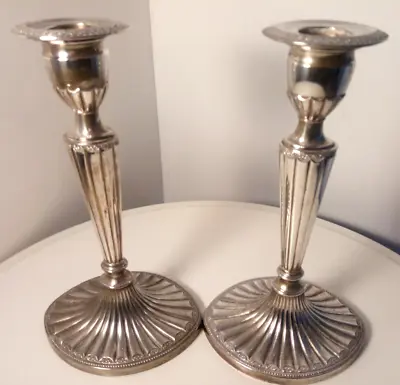2x Falstaff Silver Plate- Candle Holders- Tall & Ornate- Beautiful GC • £35