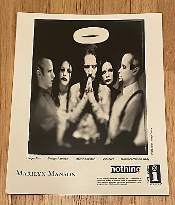 Marilyn Manson RARE Promo 8x10 Photo Picture 1996 Nothing Interscope Records • $49.95