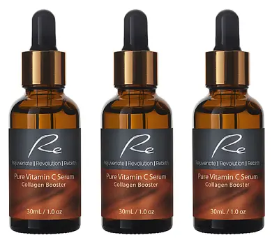 $55.95 • Buy Pure Vitamin C Serum Collagen Booster With Hyaluronic Acid - 3 Pack - 3x30ml