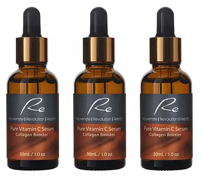 $55.95 • Buy Pure Vitamin C Serum Collagen Booster With Hyaluronic Acid - 3 Pack - 3x30ml