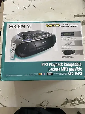 New Open Box Sony CFD-S03CP Vintage Portable CD Radio Cassette-Corder Boombox!! • $136.06