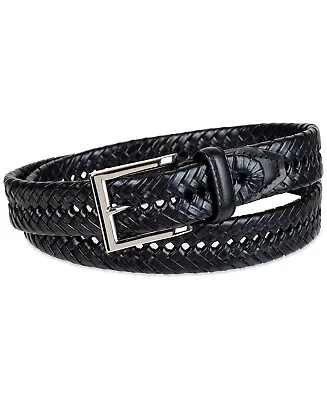 Mens Braided Belt Faux Leather Black Size 32 CLUB ROOM $39 - NWT • $9.99