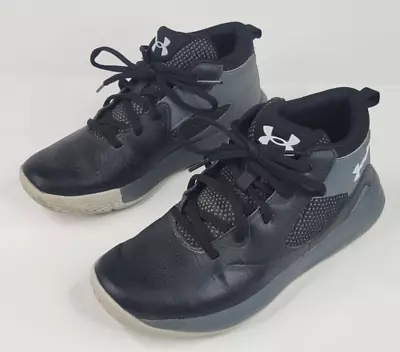 Under Armour Lockdown 5 Basketball Shoes Black/Gray Size 4Y Womens Size 5.5 • $8.90