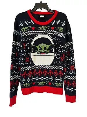 $24.95 • Buy Star Wars Baby Yoda Mandolorian Ugly Christmas Sweater Adult Size S
