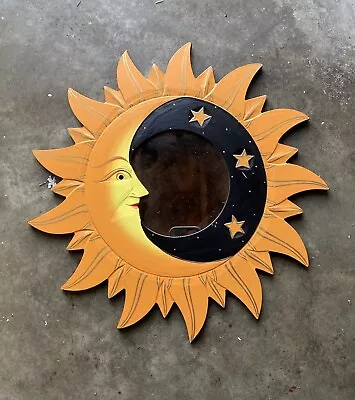 16” VTG Moon & Stars Mirror Bali New Wall Decoration Yellow • $15