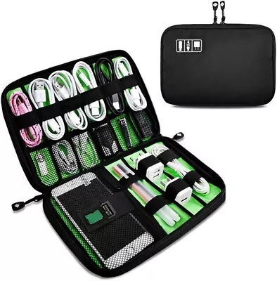 Portable USB Charger Earphone Cable Tidy Organizer Storage Bag Travel Case Pouch • £4.98