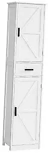  Bathroom Storage Cabinet With 2 Doors & 1 Drawer Tall Bathroom Cabinet White • $189.61