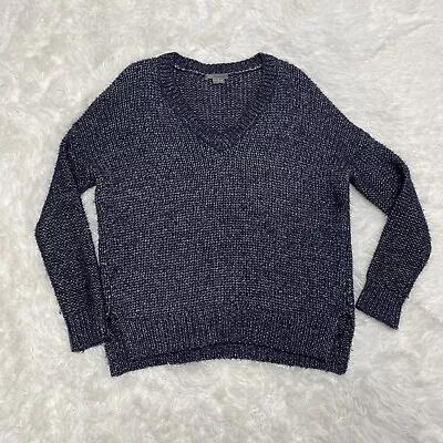 Vince Women’s V-Neck Sweater Size S Small Blue Knit Cotton Wool Blend EUC • $34.99