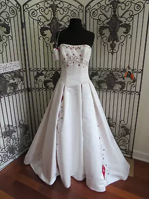 P199 Haute Couture Maggie Sottero Sz 10 Dw Ruby $1140 Wedding Dress Gown • $199