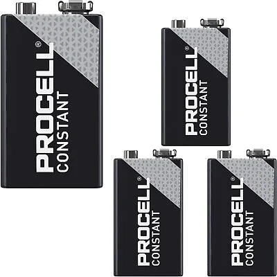 4X Procell 9V PP3 Constant Alkaline Batteries Smoke Alarm Replaces Duracell • £6.99
