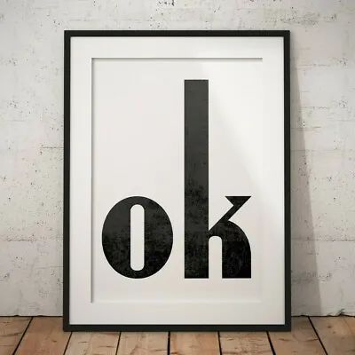 Ok Minimalist Print Mid Century Deco Modern Decor Minimal Retro Poster A1 A2 A3  • $22.35