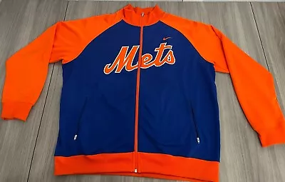 Nike New York Mets Therma-Fit Blue Orange Full Zip Jacket Men Sz 2XL Genuine • $34.99