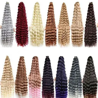£7.72 • Buy Hair Extensions 30  Natural Water Braids Wave Crochet Human Bundle Deep Curly