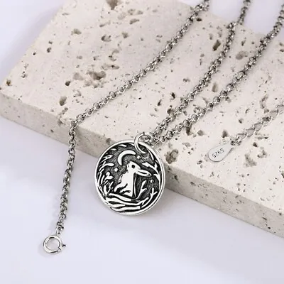 Rabbit Moon Medal Pendant Necklace Round Cute Animal Bunny Jewelry ChainNecklace • $5.76