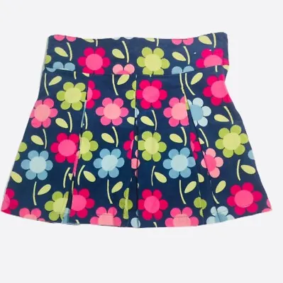 NWT GYMBOREE SMART AND SWEET NAVY CORDUROY FLORAL SKIRT ~ Size 9 • $19.99