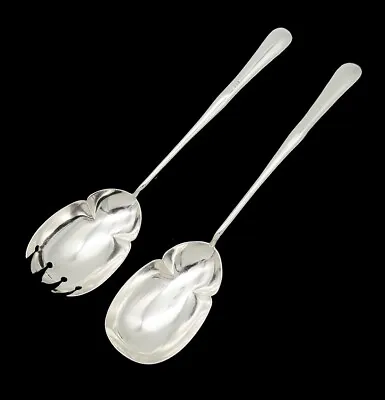 Great Pair English Sterling Silver Salad Servers Mappin Webb No Mono 10 3/8 In • $288