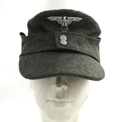 WW2 German Army Officer M43 Field Wool Cap Hat & German Eagle Badge Pin Size 58 • $18.03