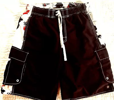 Men  Hang Ten  MEDIUM Swim Shorts Trunks 5 Pocket Elastic Waist Mesh Brief Liner • $20