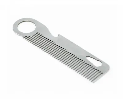 Beard Comb With Bottle Opener- Stainless Steel Metal Classic Style Grooming Tool • $4.99