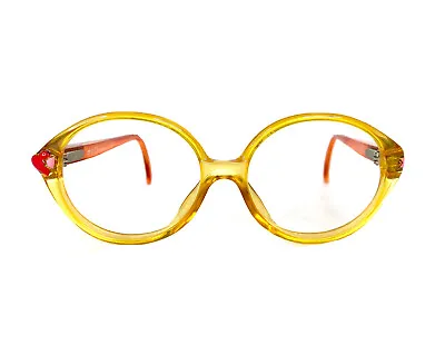 $68 • Buy VTG Christian Dior Oval Youth Yellow Orange Glasses Austria 2409 70 48 14 125
