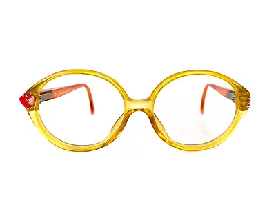 $68 • Buy VTG Christian Dior Oval Youth Yellow Orange Glasses Austria 2409 70 48 14 125