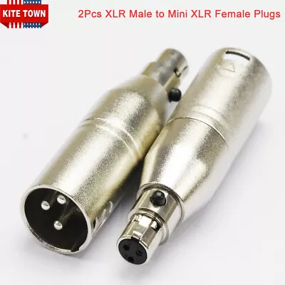 2Pcs XLR Male To Mini XLR Female Adapter For Mic Microphone Cable • $13.29