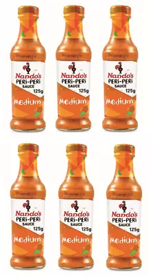 Nando's Nandos Medium Peri Peri Sauce Bottles 125g X 6 • £16.98