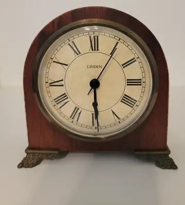 Linden Quartz Wooden Mantle Clock - Working - Hour Hand Loose • $15