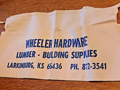 Vintage Wheeler Hardware Lumber Nail Apron Larkinburg KS • $18