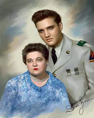 ELVIS PRESLEY PORTRAIT WITH MOTHER GLADYS Celebrity 8x10 Photo Rock & Roll King! • $4.88