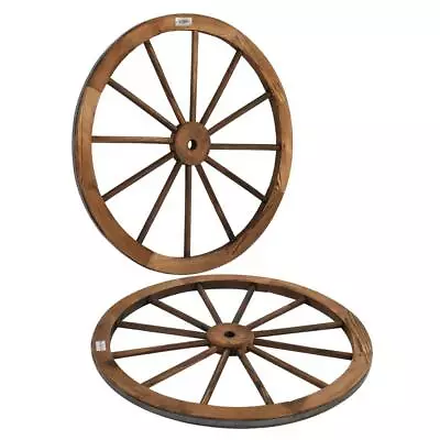 VINGLI 30  Wood Wagon Wheel Vintage Old Western Wooden Wheel For Yard Wall Decor • $59.99