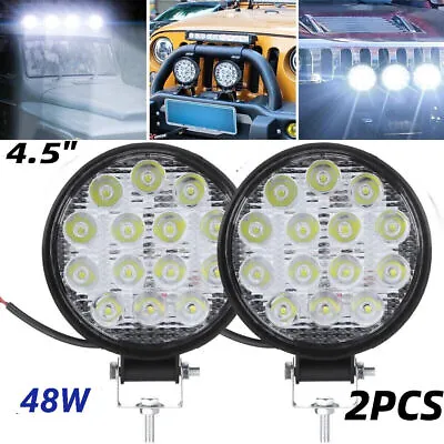 2x 4.5 Inch Round LED Offroad Lights Spot Flood Driving Fog Lamp Tractor ATV • $11.39