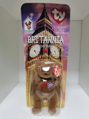 £120 • Buy Mcdonalds TY Beanie Baby Britannia The Bear RARE WITH 2 TAG ERRORS