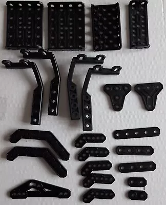 £9.95 • Buy Meccano Bundle 24 Black Plastic Parts Job Lot Spares Used VGC