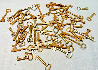 Lot Of 60 Antique Skeleton Cabinet Barrel Keys - Nice Authentic Collection! • $19.99