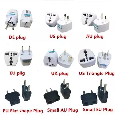 Universal Travel Adapter: UK/US/AU To EU Plug | 2 Pin | Power Socket Converter • $1.60